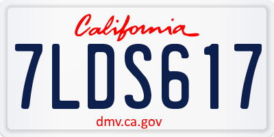 CA license plate 7LDS617
