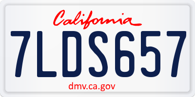 CA license plate 7LDS657
