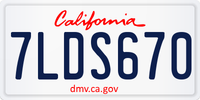 CA license plate 7LDS670