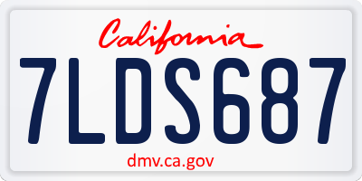 CA license plate 7LDS687