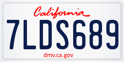 CA license plate 7LDS689