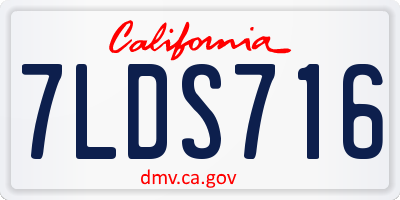 CA license plate 7LDS716