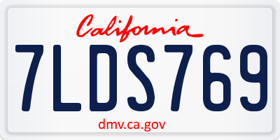 CA license plate 7LDS769
