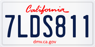 CA license plate 7LDS811