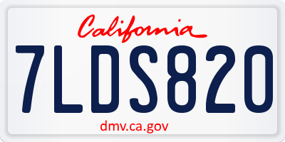 CA license plate 7LDS820
