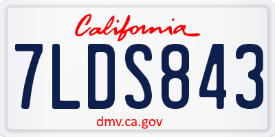CA license plate 7LDS843