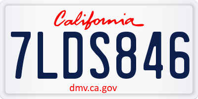 CA license plate 7LDS846