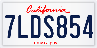 CA license plate 7LDS854