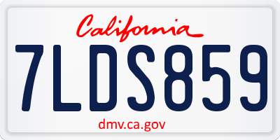 CA license plate 7LDS859