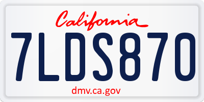 CA license plate 7LDS870