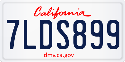 CA license plate 7LDS899