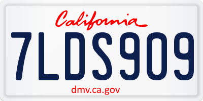 CA license plate 7LDS909