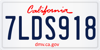 CA license plate 7LDS918