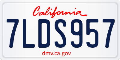 CA license plate 7LDS957
