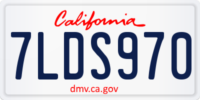 CA license plate 7LDS970