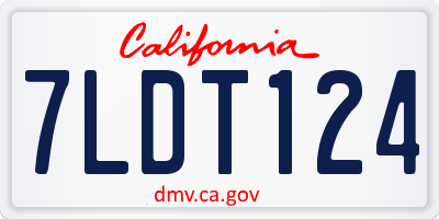 CA license plate 7LDT124