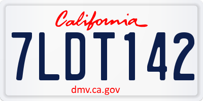 CA license plate 7LDT142