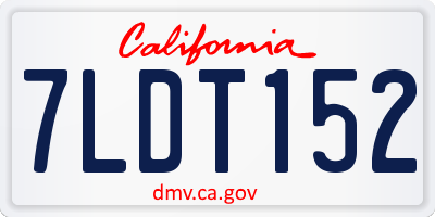 CA license plate 7LDT152