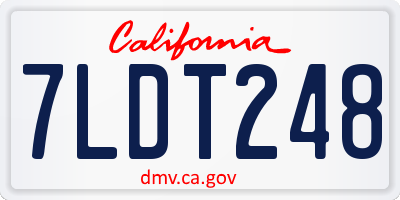 CA license plate 7LDT248