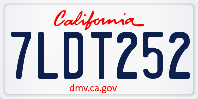 CA license plate 7LDT252
