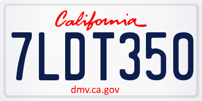 CA license plate 7LDT350