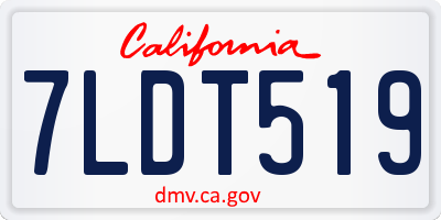 CA license plate 7LDT519