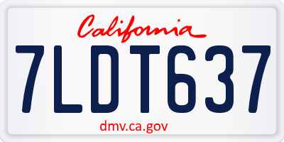 CA license plate 7LDT637