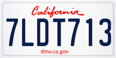 CA license plate 7LDT713