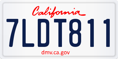 CA license plate 7LDT811