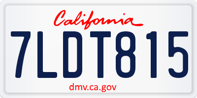 CA license plate 7LDT815