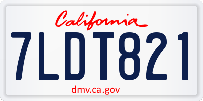 CA license plate 7LDT821