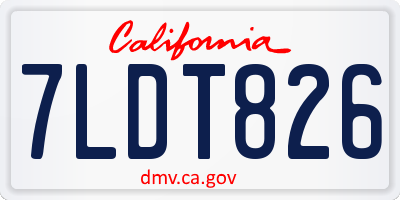 CA license plate 7LDT826