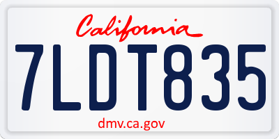 CA license plate 7LDT835
