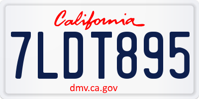 CA license plate 7LDT895