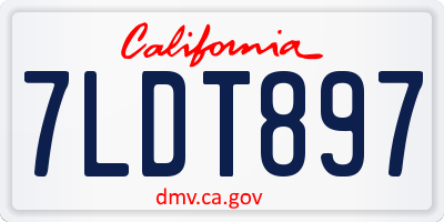 CA license plate 7LDT897