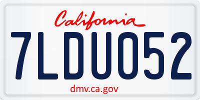 CA license plate 7LDU052