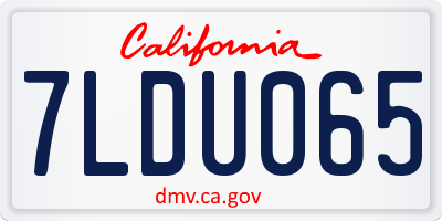 CA license plate 7LDU065