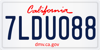 CA license plate 7LDU088