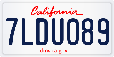 CA license plate 7LDU089