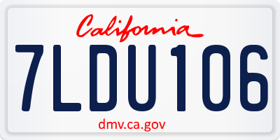 CA license plate 7LDU106
