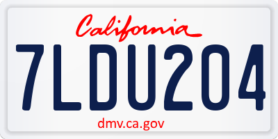 CA license plate 7LDU204