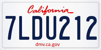 CA license plate 7LDU212