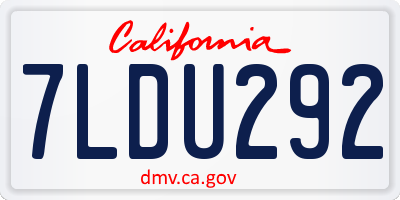 CA license plate 7LDU292