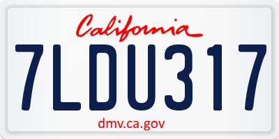 CA license plate 7LDU317