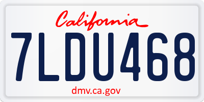 CA license plate 7LDU468