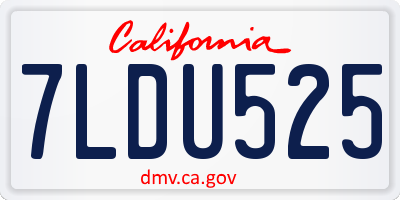 CA license plate 7LDU525