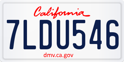 CA license plate 7LDU546