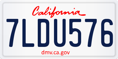CA license plate 7LDU576