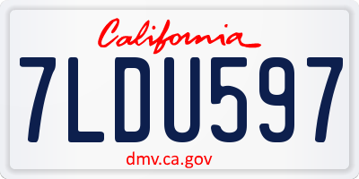 CA license plate 7LDU597