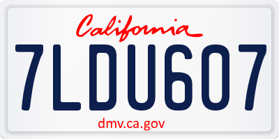 CA license plate 7LDU607
